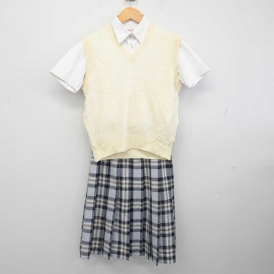 【中古】大阪府 あべの翔学高等学校 女子制服 3点 (ニットベスト・シャツ・スカート) sf079078