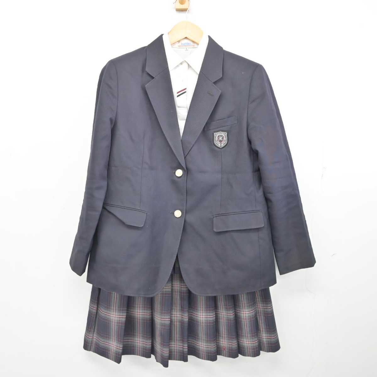 【中古】大阪府 港南中学校 女子制服 3点 (ブレザー・シャツ・スカート) sf079113