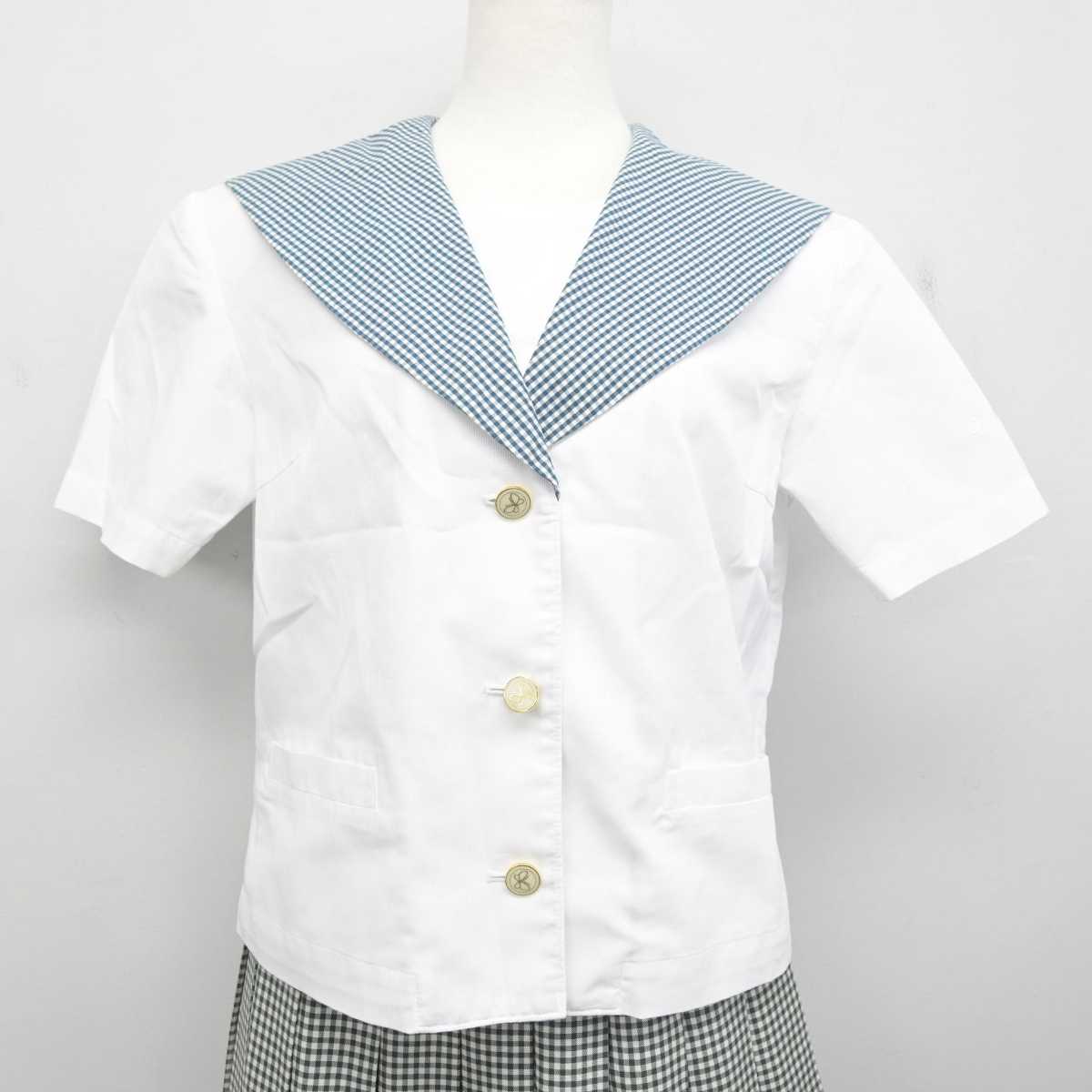 【中古】岡山県  就実高等学校 女子制服 2点 (セーラー服・スカート) sf079126