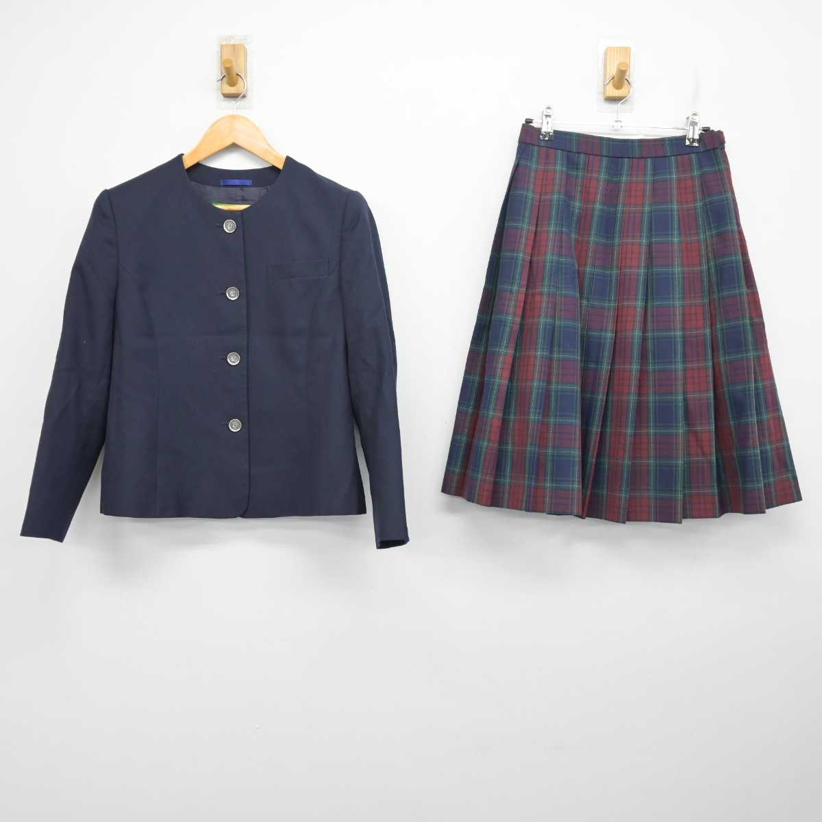 【中古】福岡県 筑陽学園高等学校 女子制服 3点 (ブレザー・スカート) sf079135