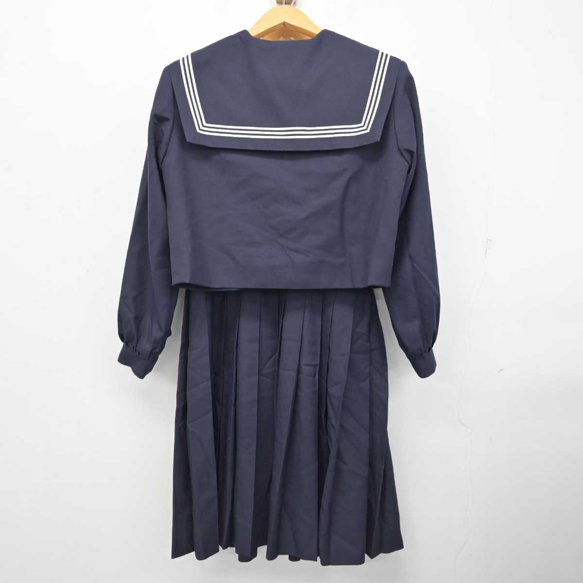 【中古】福岡県 朝倉市立甘木中学校 女子制服 3点 (セーラー服・ジャンパースカート) sf079136