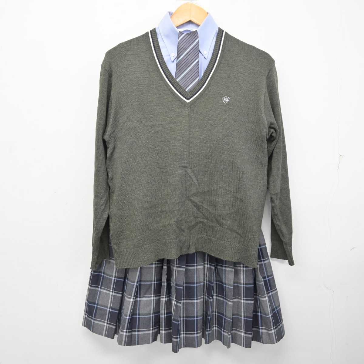 【中古】北海道 市立札幌啓北商業高等学校 女子制服 5点 (ブレザー・ニット・シャツ・スカート) sf079148