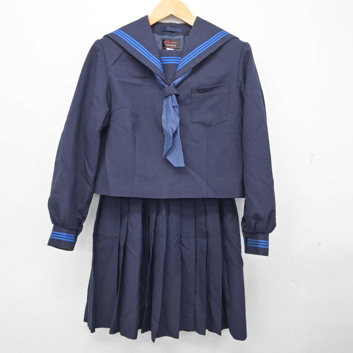 【中古】茨城県 鹿嶋市立大野中学校 女子制服 3点 (セーラー服・スカート) sf079150