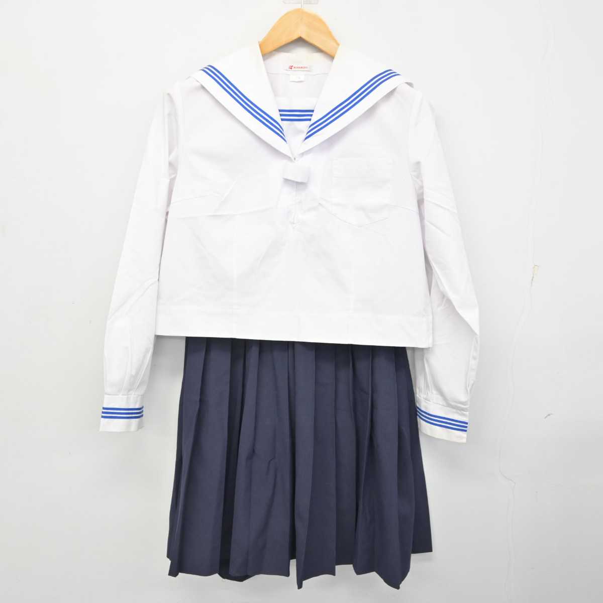 【中古】茨城県 鹿嶋市立大野中学校 女子制服 3点 (セーラー服・スカート) sf079151