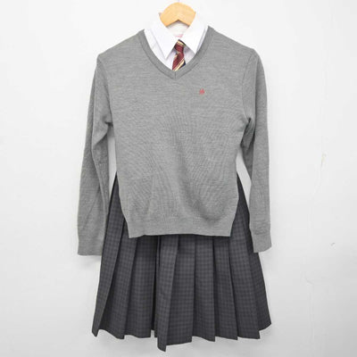 【中古】新潟県 猿橋中学校 女子制服 5点 (ブレザー・ニット・シャツ・スカート) sf079152