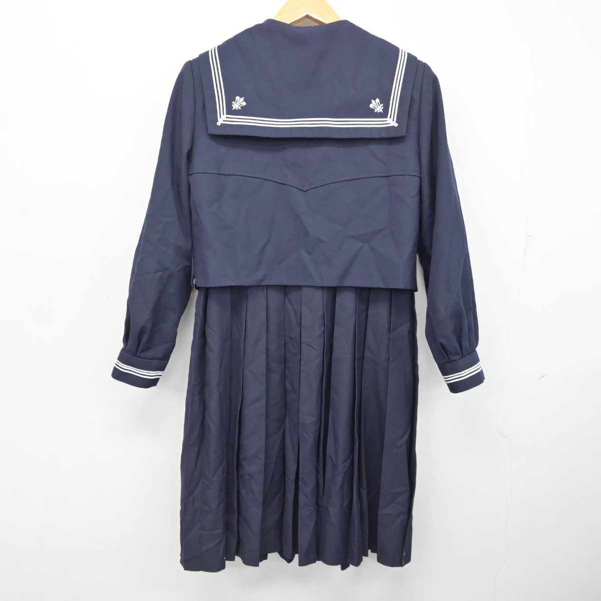 【中古】熊本県 八代白百合学園高等学校 女子制服 3点 (セーラー服・ジャンパースカート) sf079167