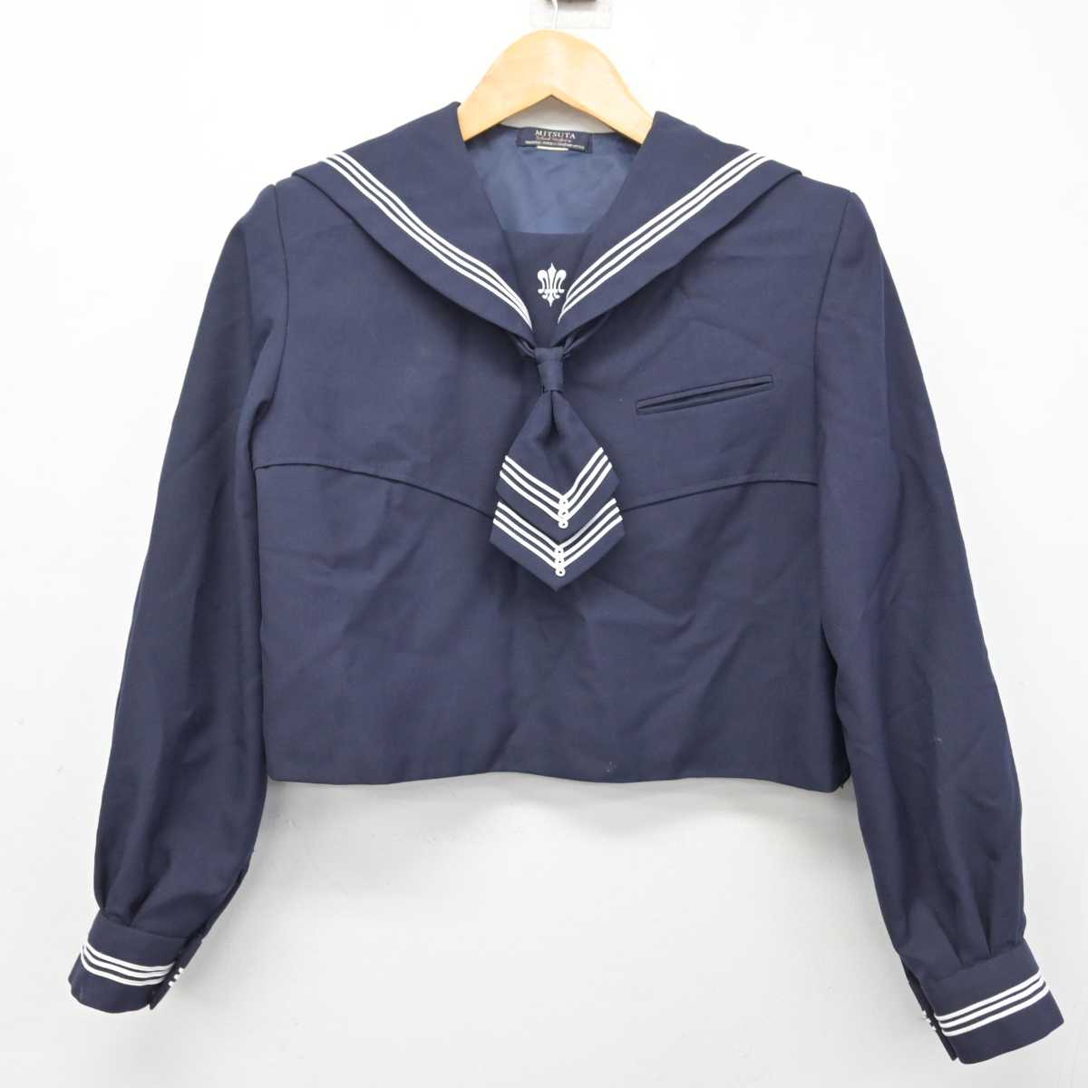 【中古】熊本県 八代白百合学園高等学校 女子制服 3点 (セーラー服・ジャンパースカート) sf079167