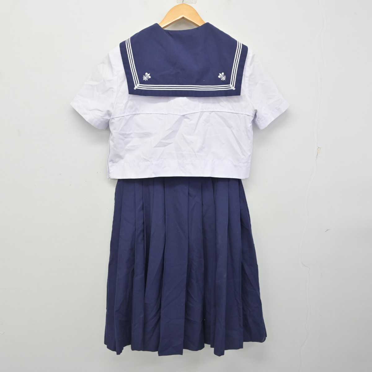 【中古】熊本県 八代白百合学園高等学校 女子制服 3点 (セーラー服・スカート) sf079168