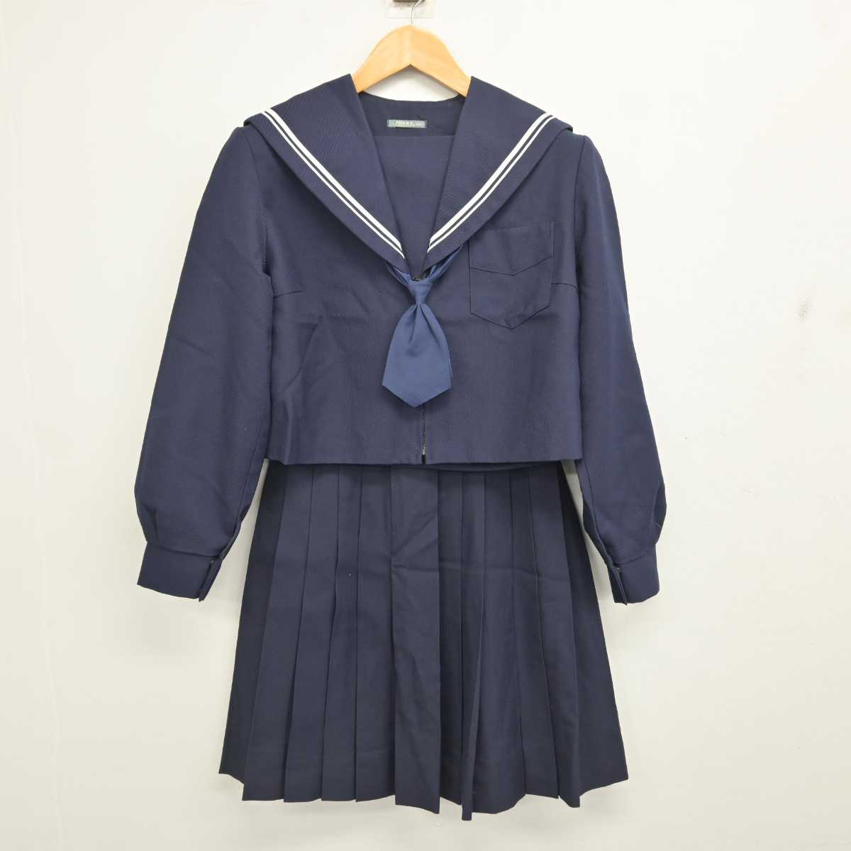 【中古】大阪府 誉田中学校/旧制服 女子制服 3点 (セーラー服・スカート) sf079198