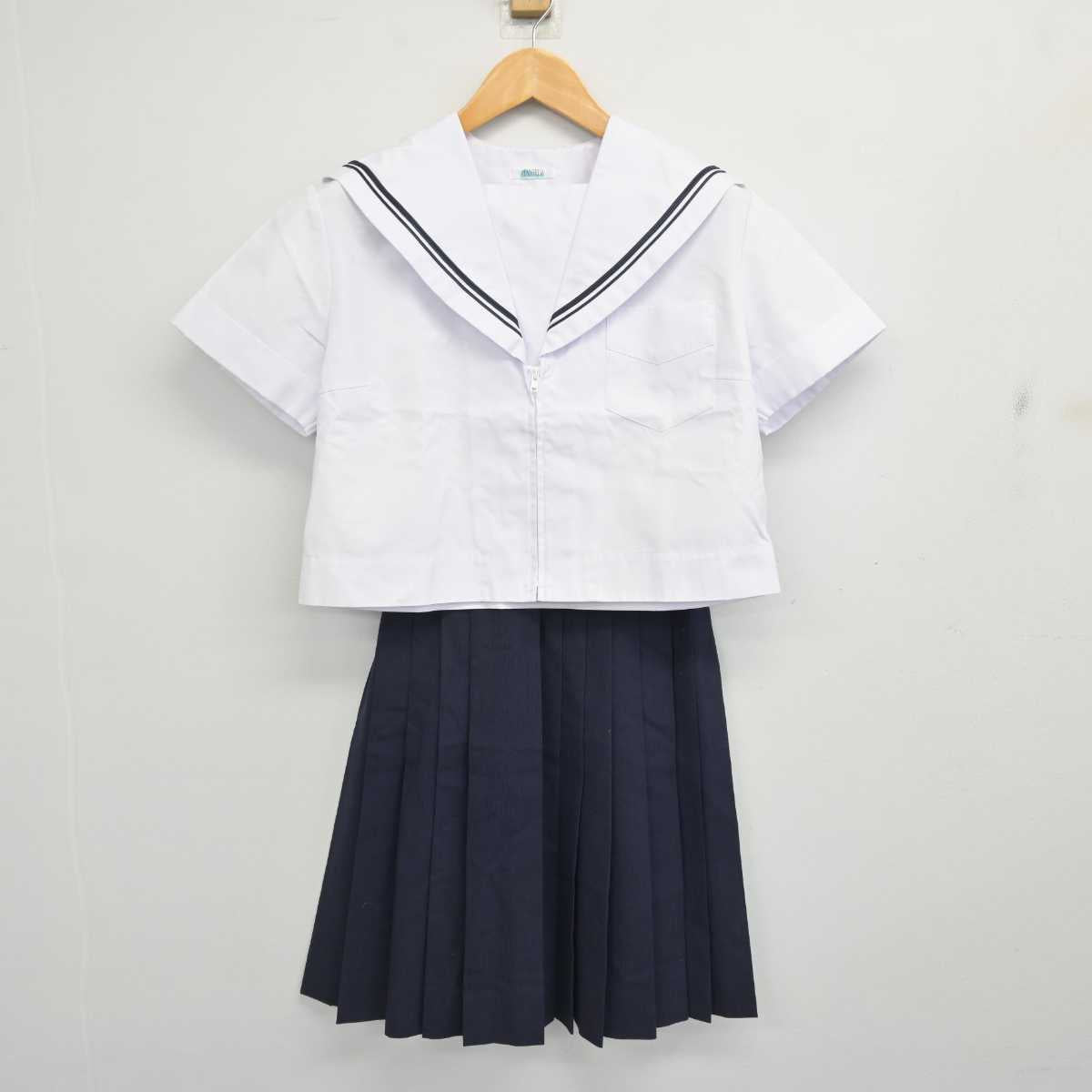 【中古】大阪府 誉田中学校/旧制服 女子制服 2点 (セーラー服・スカート) sf079200