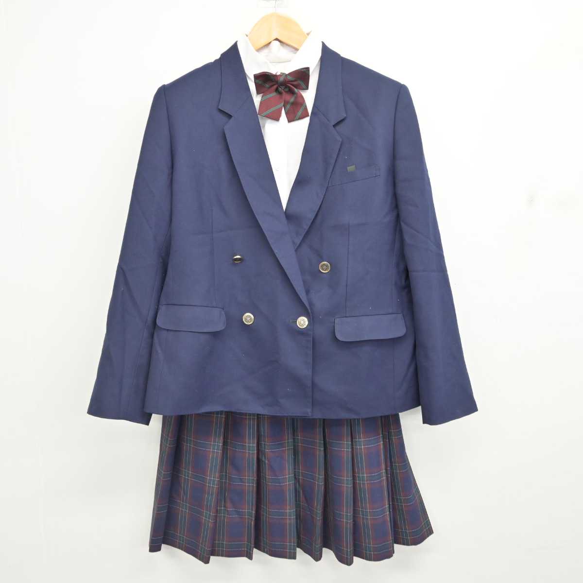 【中古】栃木県 鬼怒中学校 女子制服 4点 (ブレザー・シャツ・スカート) sf079212