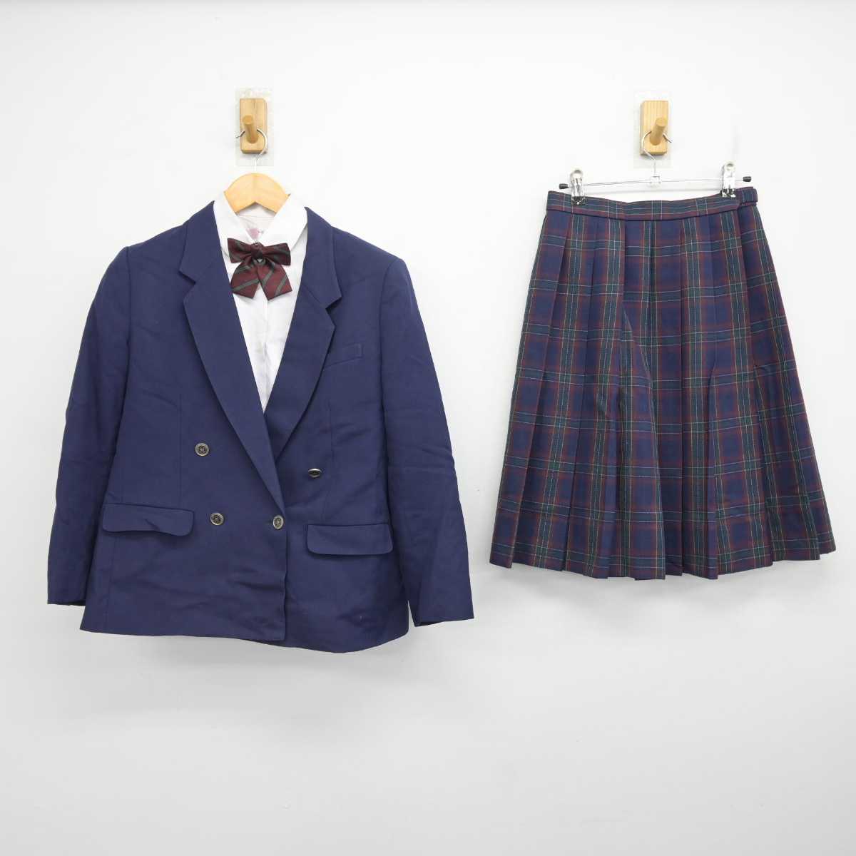 【中古】栃木県 鬼怒中学校 女子制服 4点 (ブレザー・シャツ・スカート) sf079213