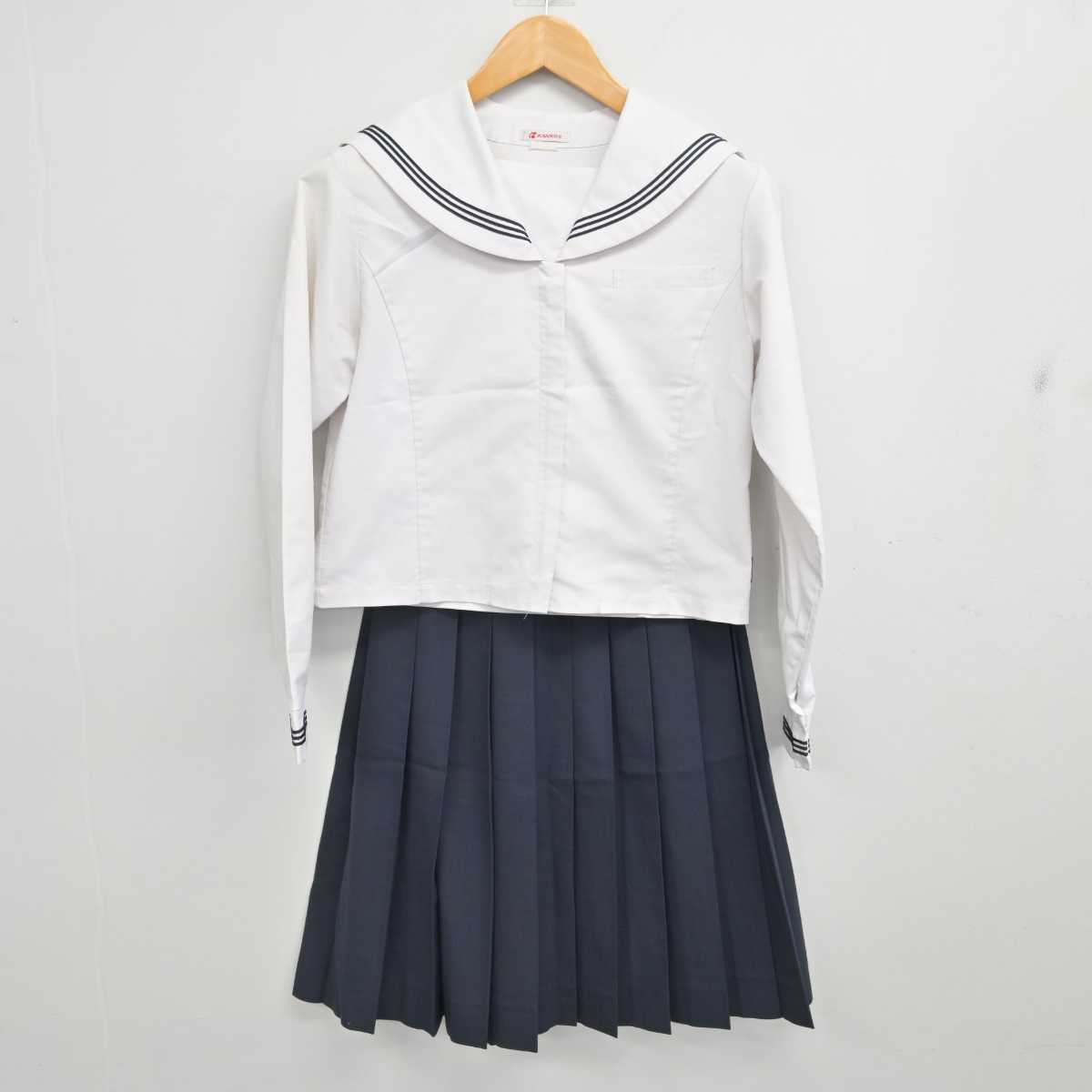 【中古】福井県 北陸高等学校 女子制服 2点 (セーラー服・スカート) sf079216