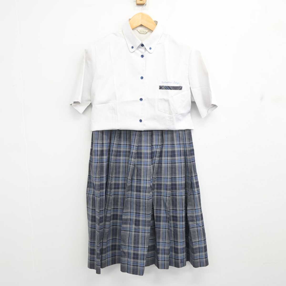 【中古】熊本県 八代清流高等学校 女子制服 3点 (シャツ・スカート) sf079225