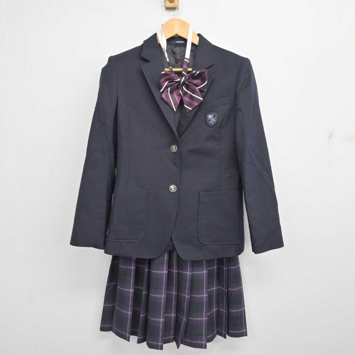 【中古】京都府 京都西山高等学校 女子制服 4点 (ブレザー・スカート) sf079227