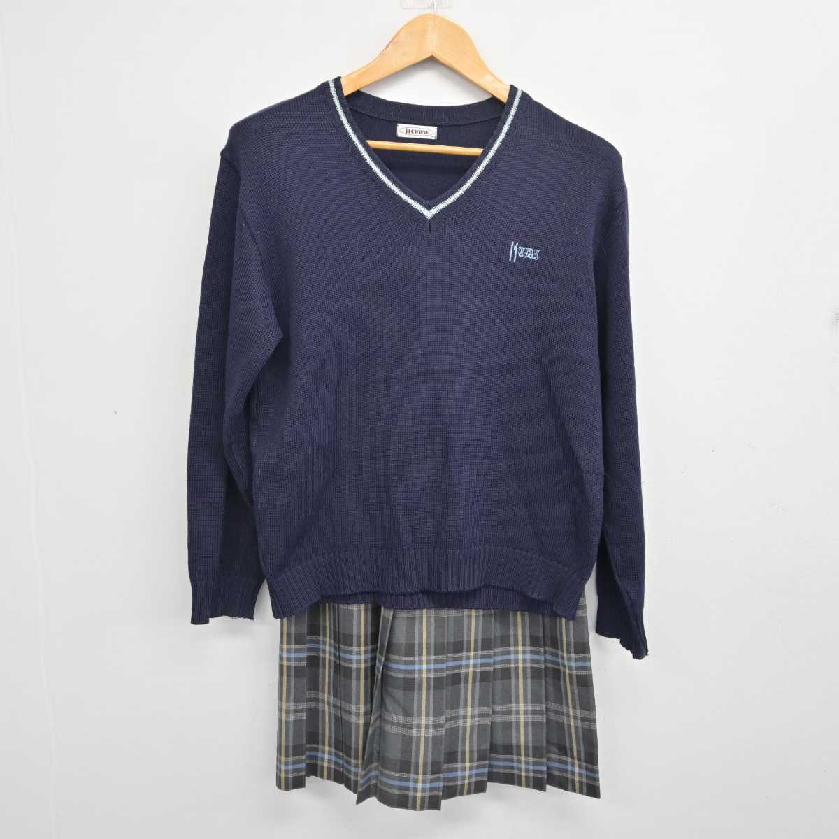 【中古】東京都 拓殖大学第一高等学校 女子制服 4点 (ブレザー・ニット・スカート) sf079229