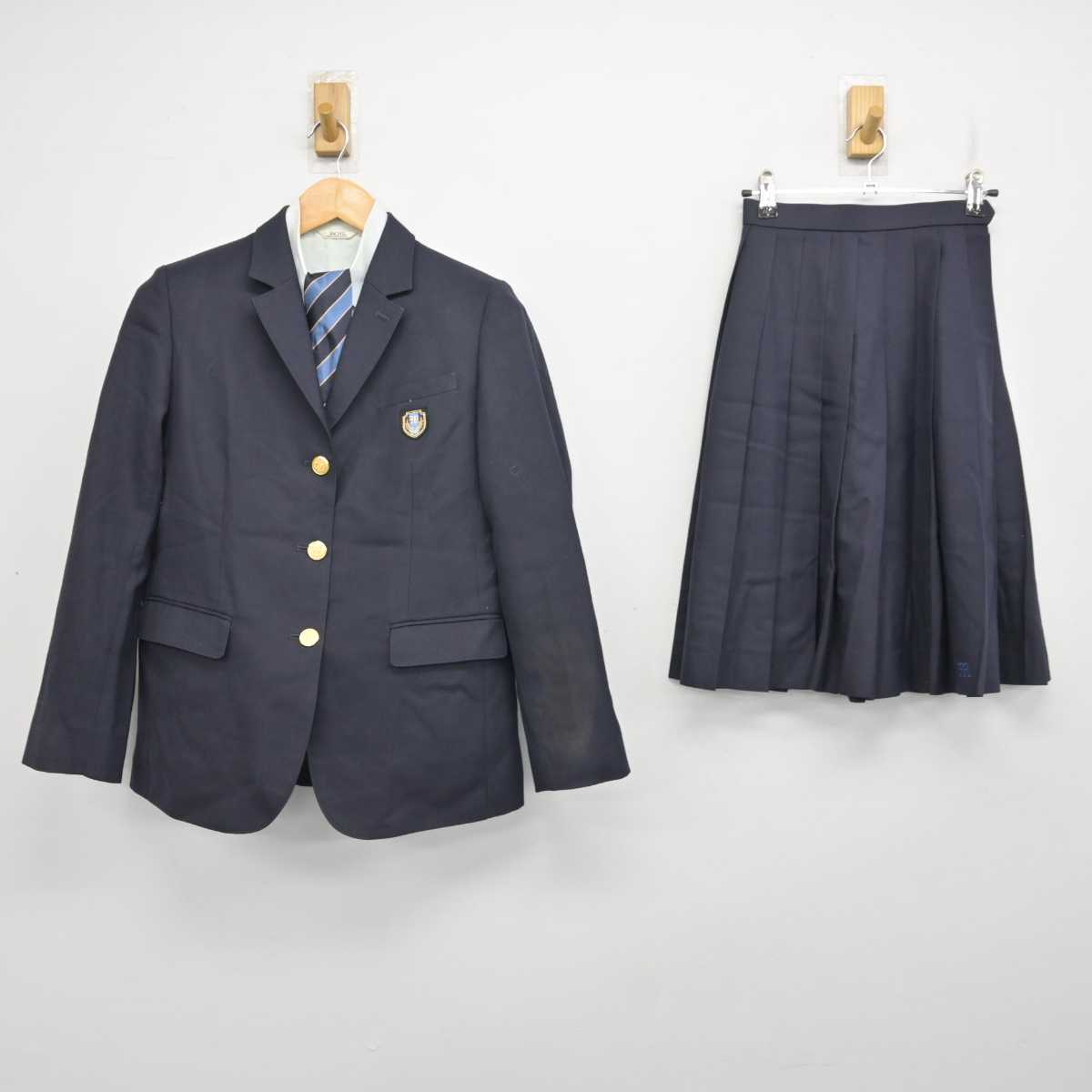 【中古】大阪府 港高等学校 女子制服 4点 (ブレザー・シャツ・スカート) sf079248