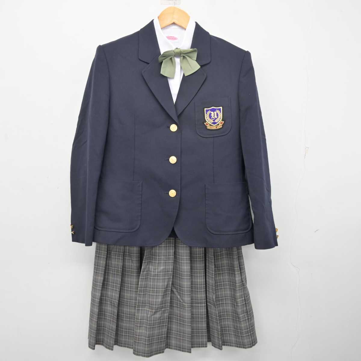 【中古】宮城県 新月中学校 女子制服 5点 (ブレザー・シャツ・スカート) sf079255