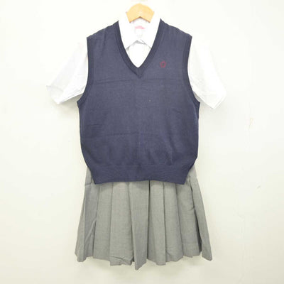 【中古】茨城県 水戸桜ノ牧高等学校 女子制服 3点 (ニットベスト・シャツ・スカート) sf079276