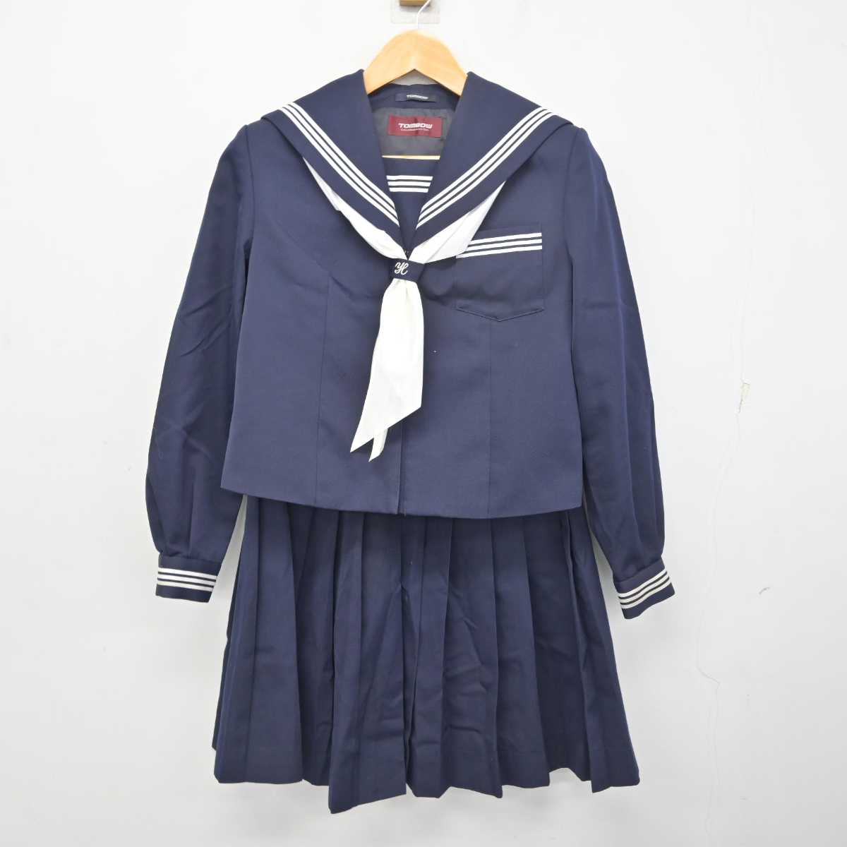 【中古】滋賀県 稲枝中学校 女子制服 4点 (セーラー服・スカート) sf079281