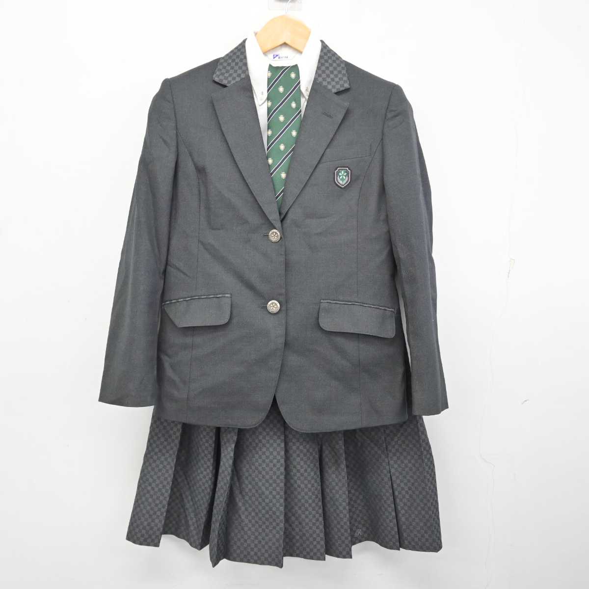 【中古】京都府 洛陽総合高等学校 女子制服 4点 (ブレザー・シャツ・スカート) sf079293