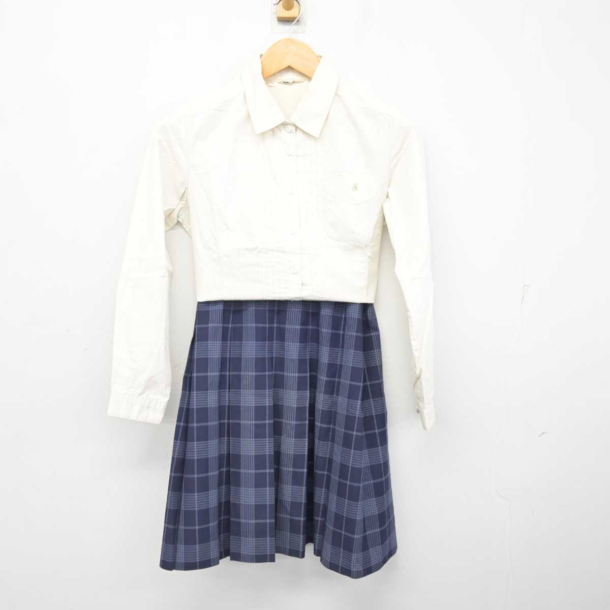 【中古】富山県 上市高等学校 女子制服 3点 (シャツ・スカート) sf079309