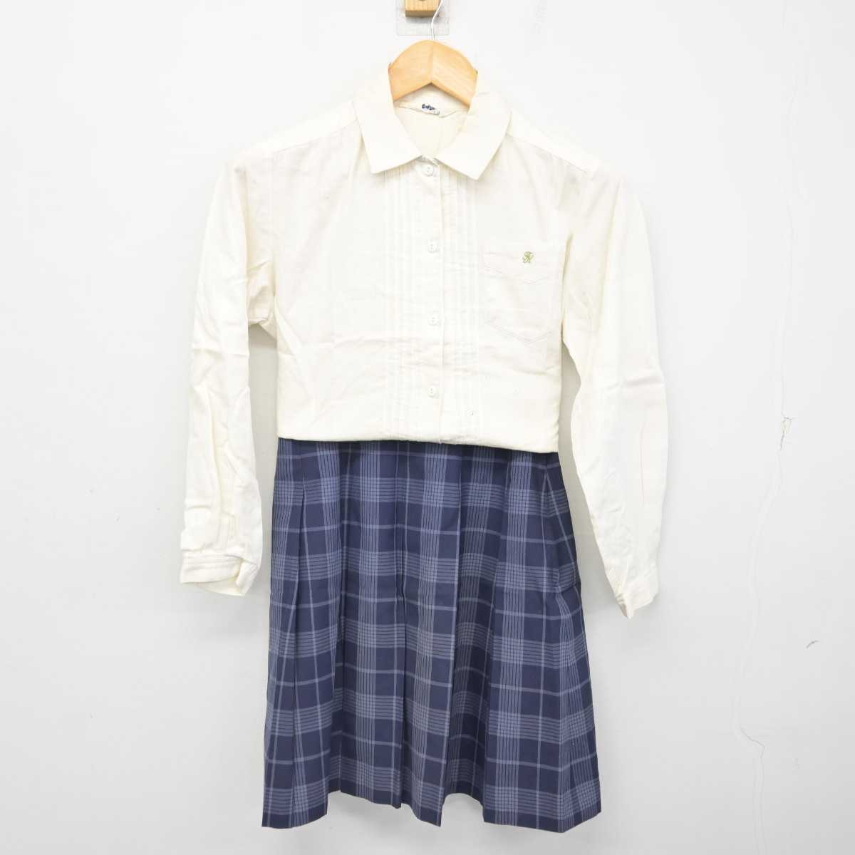 【中古】富山県 上市高等学校 女子制服 2点 (シャツ・スカート) sf079310