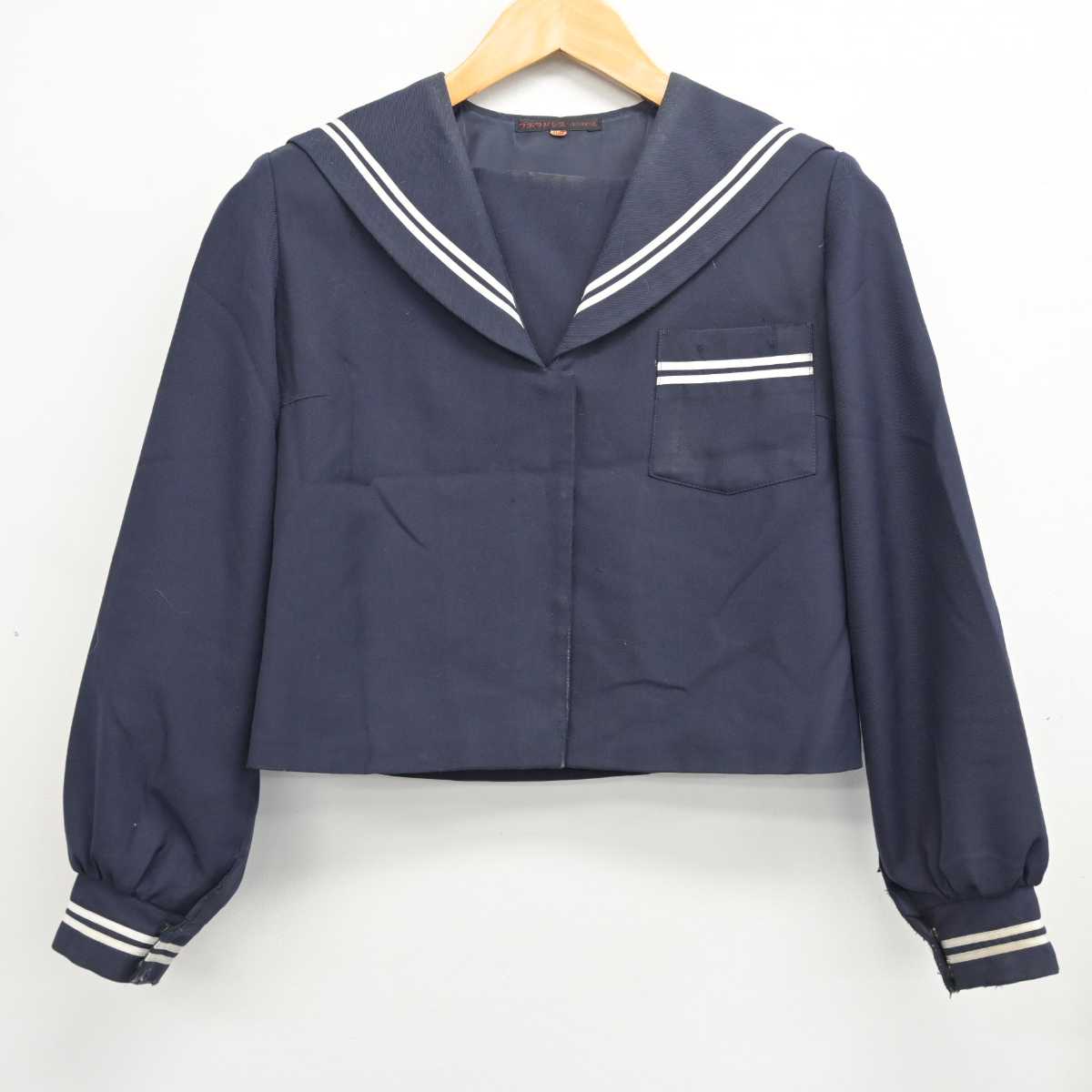 【中古】富山県 魚津市立西部中学校 女子制服 2点 (セーラー服・スカート) sf079314