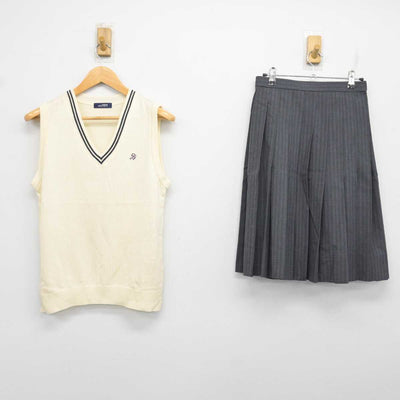 【中古】東京都 石神井東中学校 女子制服 2点 (ニットベスト・スカート) sf079319