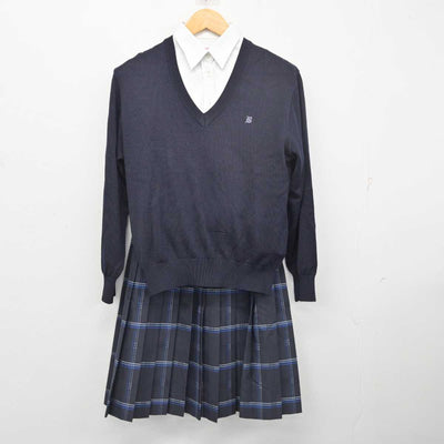 【中古】東京都 文化学園大学杉並高等学校 女子制服 3点 (ニット・シャツ・スカート) sf079322