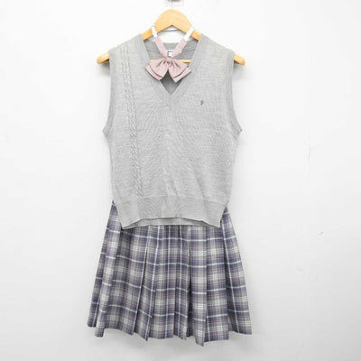 【中古】東京都 白梅学園高等学校 女子制服 3点 (ニットベスト・スカート) sf079329