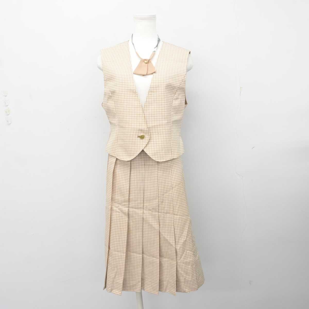 【中古】千葉県 大多喜高等学校 女子制服 3点 (ベスト・スカート) sf079349