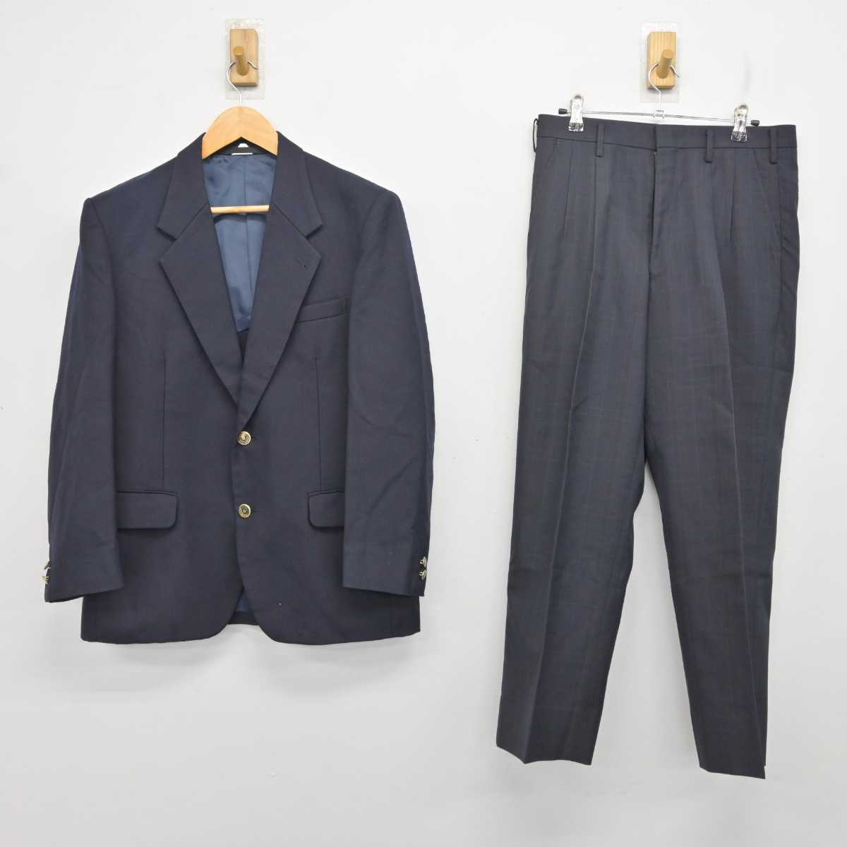 【中古】埼玉県 北本高等学校 男子制服 2点 (ブレザー・ズボン) sf079353