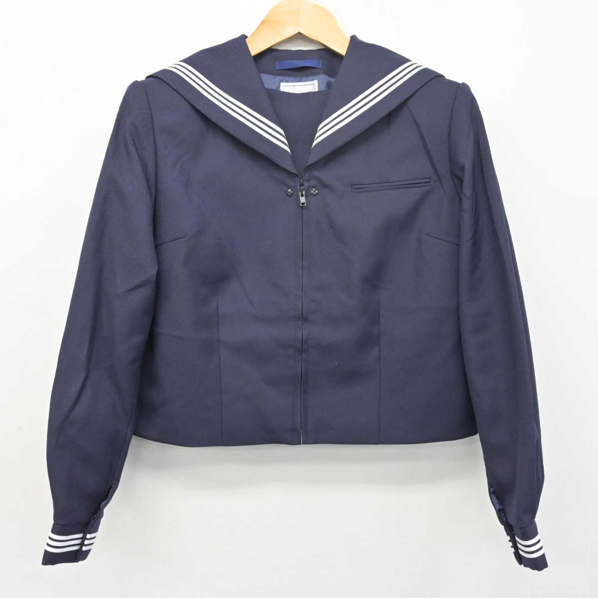 【中古】東京都 駒場高等学校 女子制服 2点 (セーラー服・ジャンパースカート) sf079357