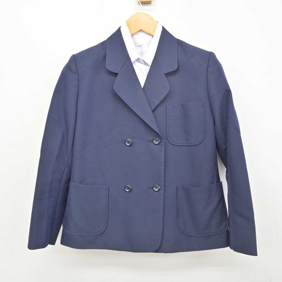 【中古】愛媛県 三津浜中学校 女子制服 2点 (ブレザー・シャツ) sf079360