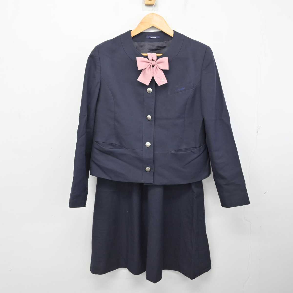 【中古】岡山県 岡山学芸館清秀中学校 女子制服 3点 (ブレザー・スカート) sf079386