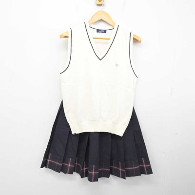 【中古】愛知県 豊川高等学校 女子制服 2点 (ベスト・スカート) sf079397