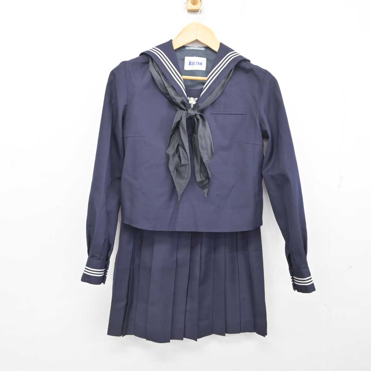 【中古】東京都 成蹊高等学校 女子制服 3点 (セーラー服・スカート) sf079398