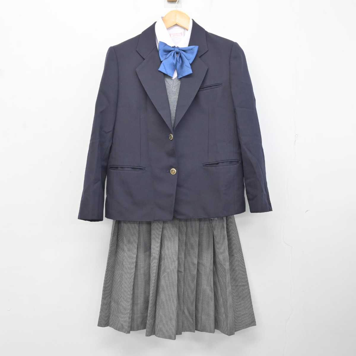 【中古】千葉県 臼井南中学校 女子制服 5点 (ブレザー・ニット・シャツ・スカート) sf079459