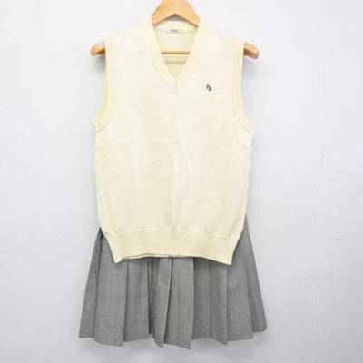 【中古】東京都 東京成徳大学高等学校 女子制服 2点 (ニットベスト・スカート) sf079499