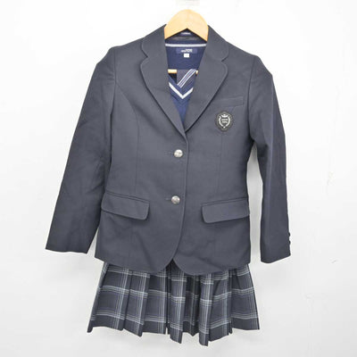 【中古】京都府 京都精華学園高等学校 女子制服 4点 (ブレザー・ニット・スカート) sf079540