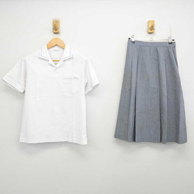 【中古】広島県 江波中学校 女子制服 3点 (シャツ・スカート) sf079572