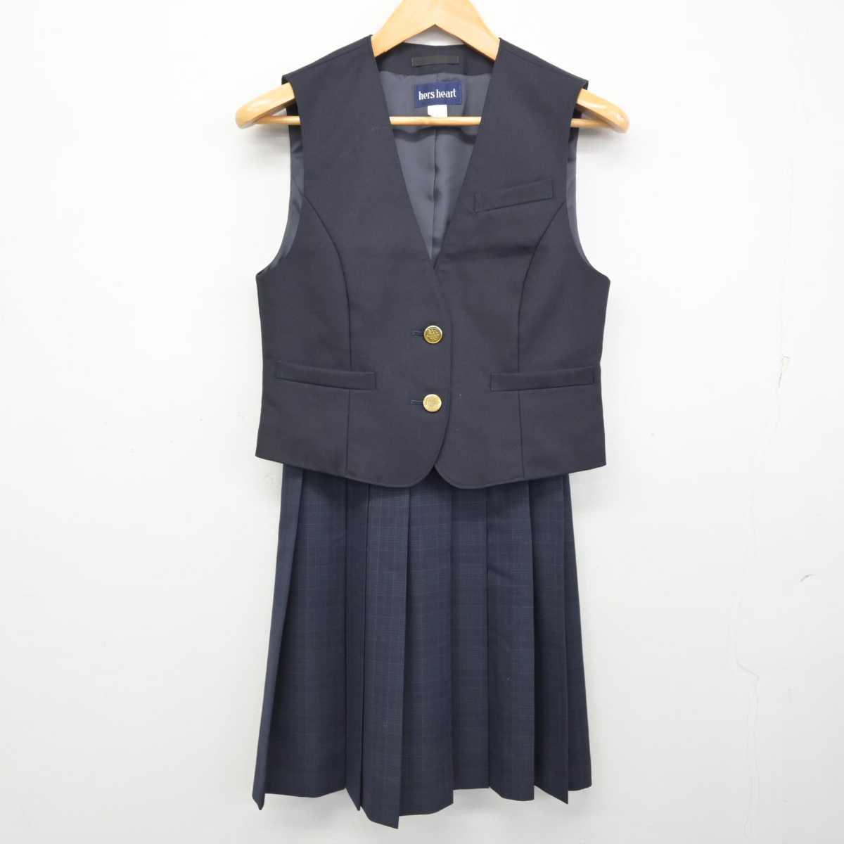 【中古】愛媛県 三島高等学校 女子制服 2点 (ベスト・スカート) sf079575