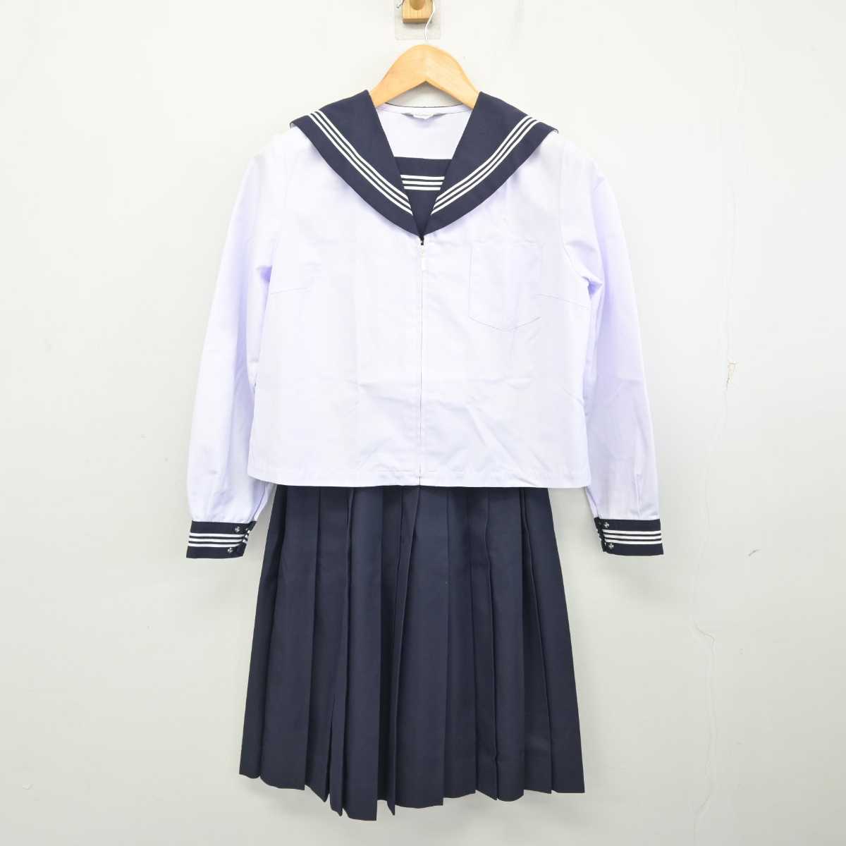 【中古】富山県 射水市立小杉中学校 女子制服 2点 (セーラー服・スカート) sf079601