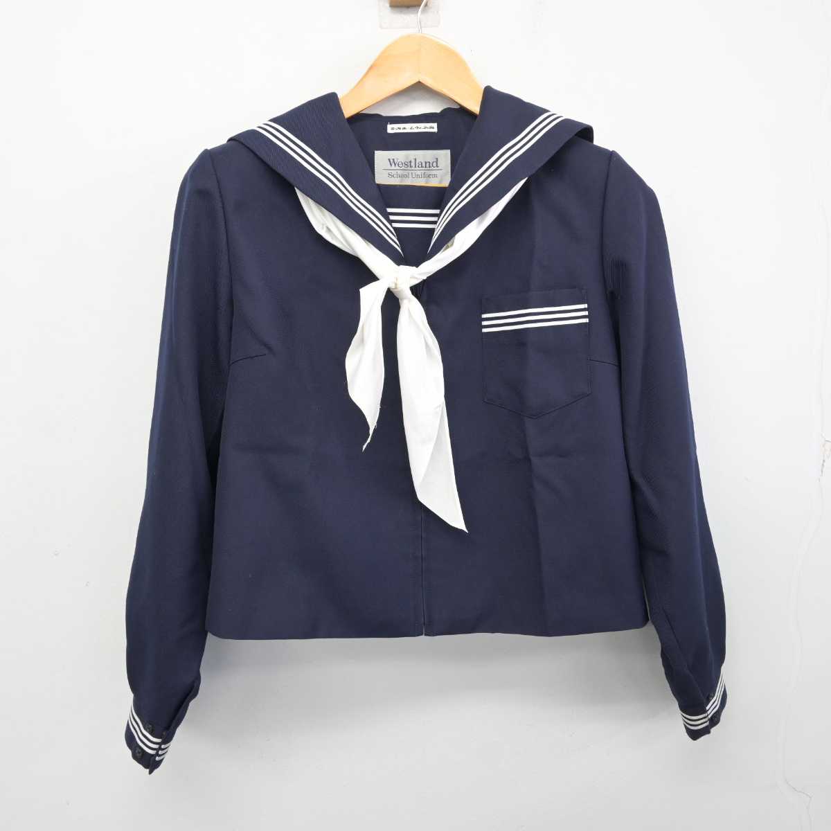 【中古】富山県 射水市立小杉中学校 女子制服 3点 (セーラー服・スカート) sf079603