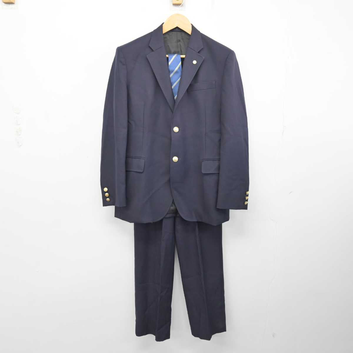 【中古】東京都 三田高等学校 男子制服 5点 (ブレザー・ズボン) sf079613