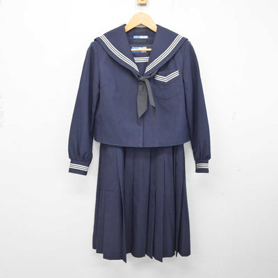 【中古】鹿児島県 鹿屋市立田崎中学校 女子制服 3点 (セーラー服・ジャンパースカート) sf079630