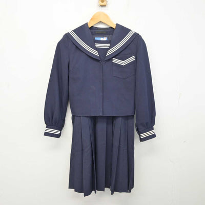 【中古】鹿児島県 鹿屋市立田崎中学校 女子制服 2点 (セーラー服・ジャンパースカート) sf079632