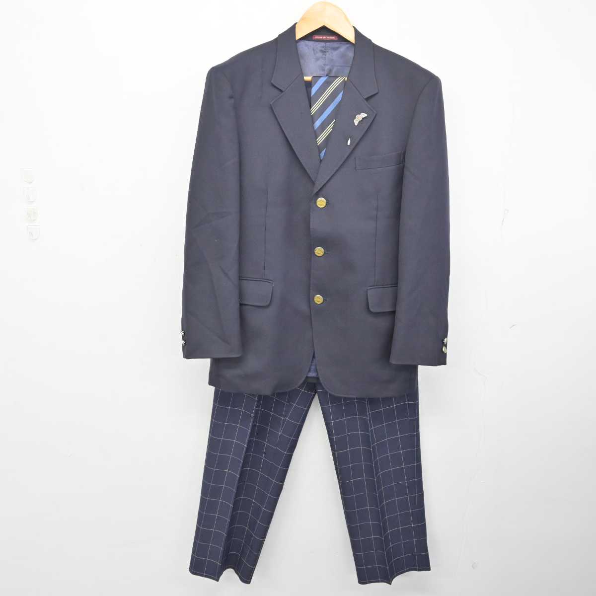 【中古】群馬県 高崎商科大学附属高等学校 男子制服 5点 (ブレザー・ズボン) sf079673