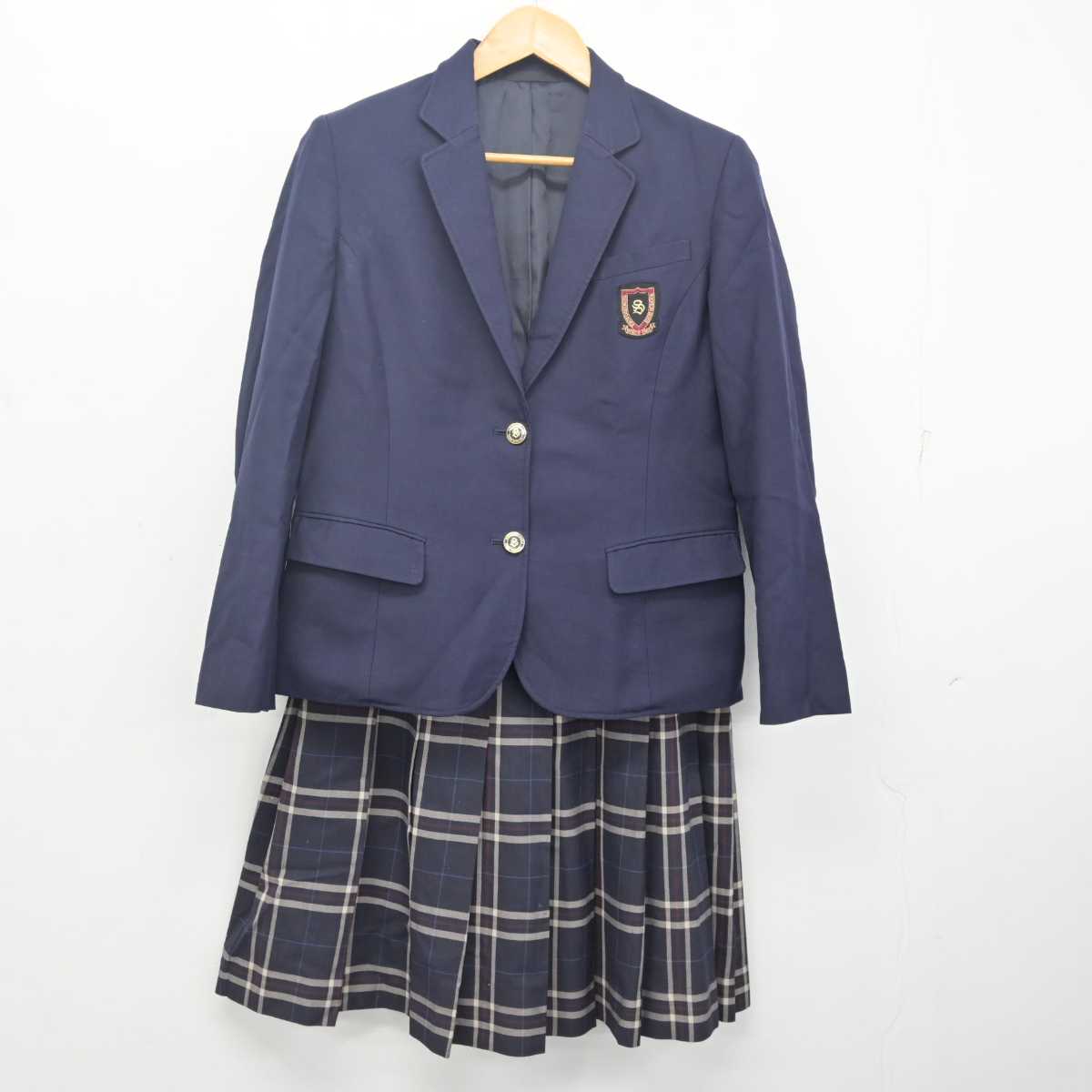 【中古】広島県 清水ヶ丘高等学校 女子制服 2点 (ブレザー・スカート) sf079694